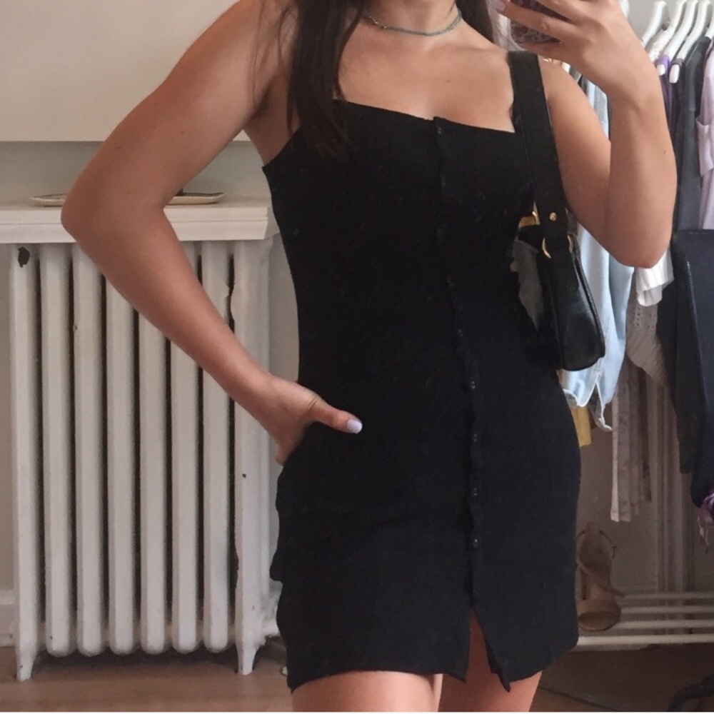 Black Button Up Summer Dress S